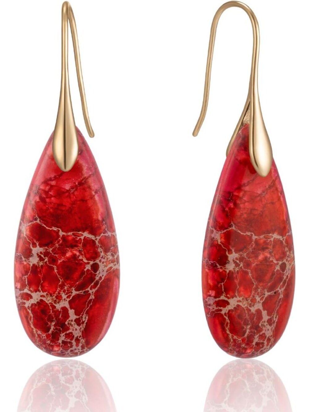 Stone Fishhook Dangle Drop Earrings Statement Earrings for Women Stone